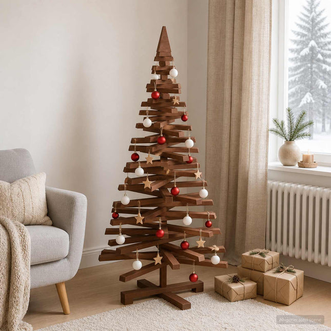 Houten Kerstboom Kotka 120 Cm Massief Grenenhout