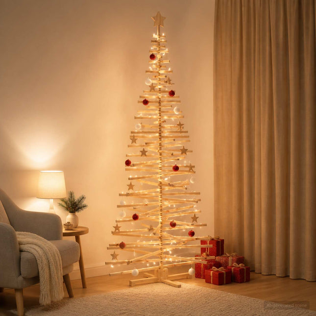 Houten Kerstboom Kotka 240 Cm Massief Grenenhout Natuurlijk