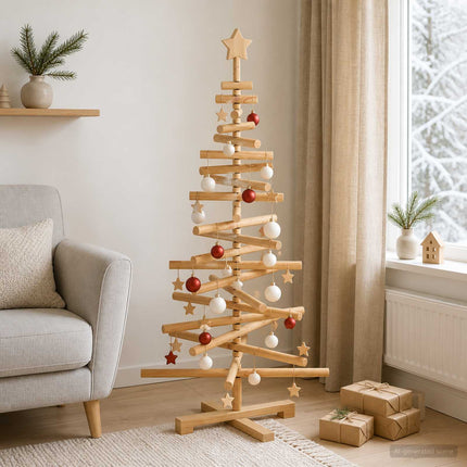 Houten Kerstboom Kotka 120 Cm Massief Grenenhout