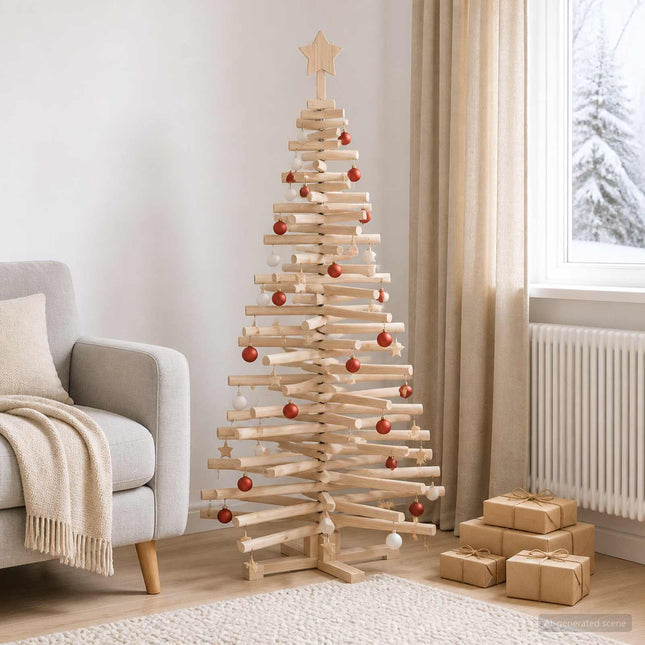 Houten Kerstboom Kotka 150 Cm Massief Grenenhout Natuurlijk