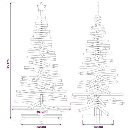 Houten Kerstboom Kotka 150 Cm Massief Grenenhout Natuurlijk