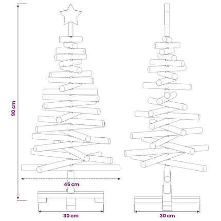 Houten Kerstboom Kotka 90 Cm Massief Grenenhout