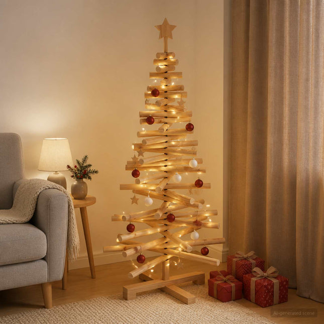 Houten Kerstboom Kotka 120 Cm Massief Grenenhout