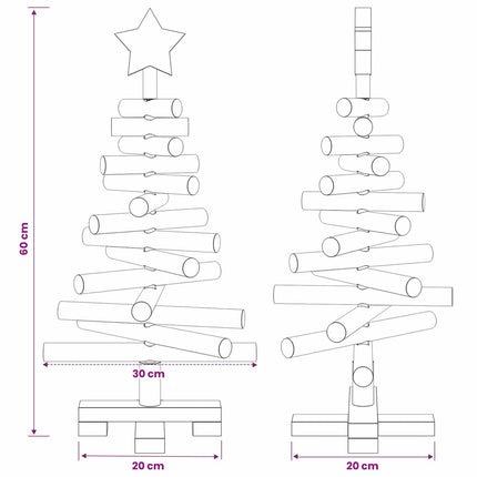 Houten Kerstboom Kotka 60 Cm Massief Grenenhout