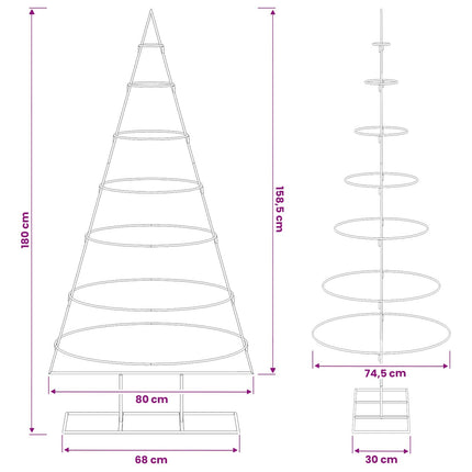 Metalen Kerstboom Met Standaard Kuopio 180 Cm Staal Wit