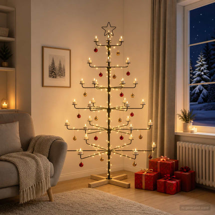 Metalen Kerstboom Met Houder Kuopio 150 Cm Staal Massief-Pijn