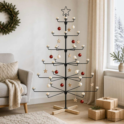 Metalen Kerstboom Met Houder Kuopio 150 Cm Staal Massief-Pijn