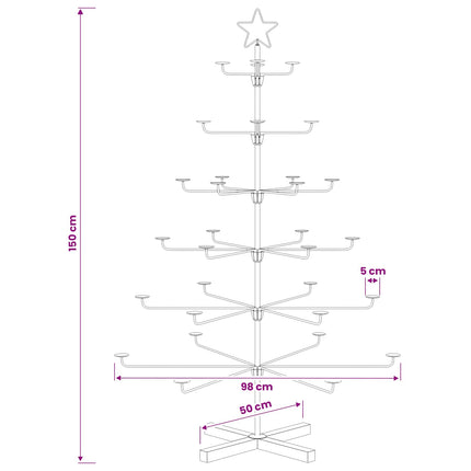 Metalen Kerstboom Met Houder Kuopio 150 Cm Staal Massief-Pijn