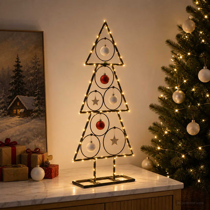 Metalen Kerstboom Met Standaard Kuopio 60 Cm Staal Zwart