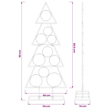 Metalen Kerstboom Met Standaard Kuopio 90 Cm Staal Zwart
