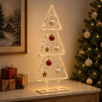 Metalen Kerstboom Met Standaard Kuopio 60 Cm Staal Wit