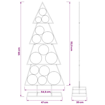 Metalen Kerstboom Met Standaard Kuopio 125 Cm Staal Wit