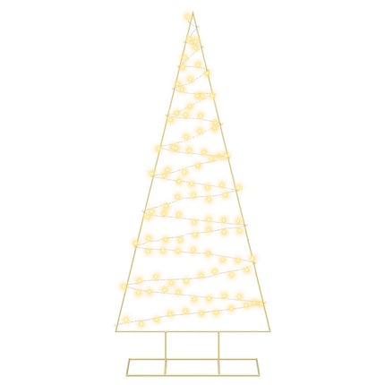 Metalen Kerstboom Met Led Kuopio 210 Cm Warmwit Staal Goud