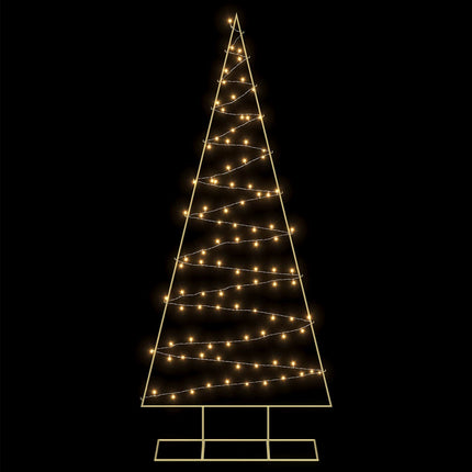 Metalen Kerstboom Met Led Kuopio 210 Cm Warmwit Staal Goud