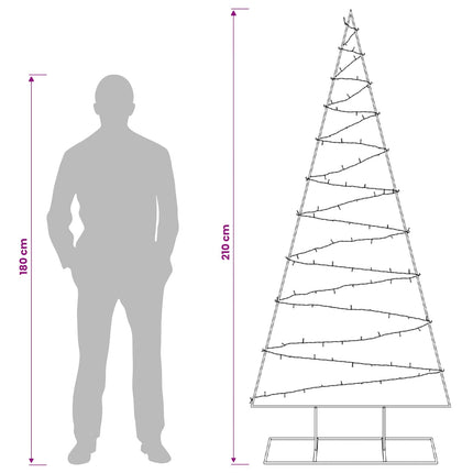 Metalen Kerstboom Met Led Kuopio 210 Cm Warmwit Staal Goud