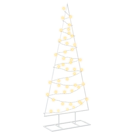 Metalen Kerstboom Met Led Kuopio 125 Cm Warmwit Staal Wit