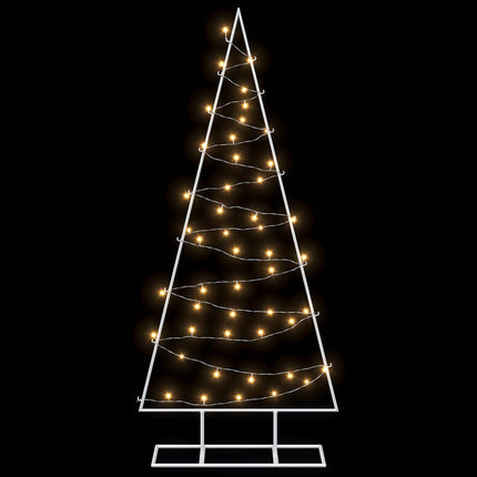 Metalen Kerstboom Met Led Kuopio 125 Cm Warmwit Staal Wit