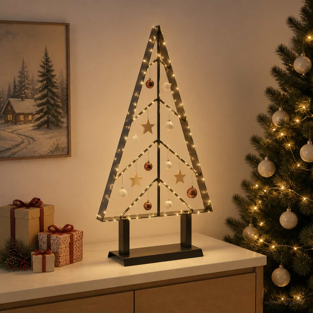 Metalen Kerstboom Met Standaard Kuopio 60 Cm Staal Zwart