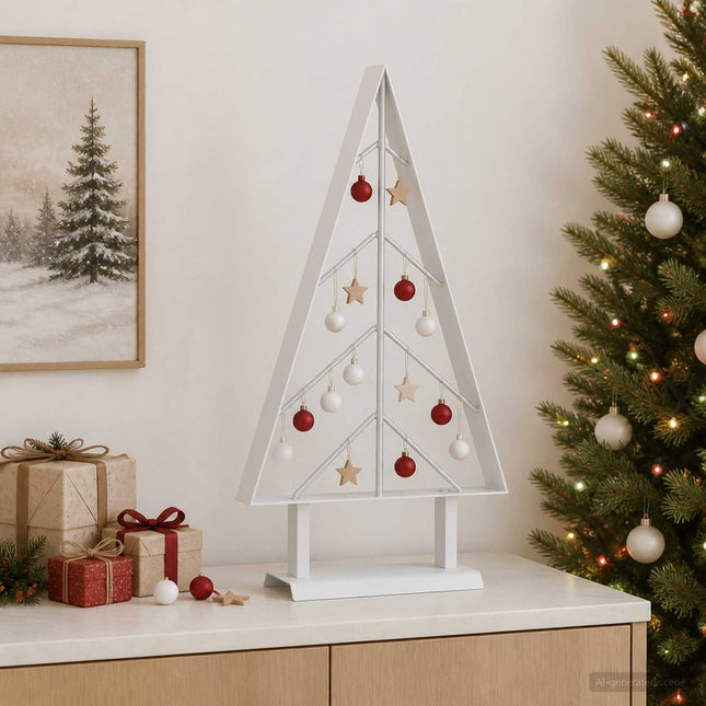 Metalen Kerstboom Met Standaard Kuopio 60 Cm Staal Wit
