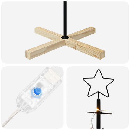 Metalen Kerstboom Met Standaard Kuopio 90 Cm Warmwit Staal