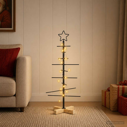 Metalen Kerstboom Met Standaard Kuopio 90 Cm Warmwit Staal