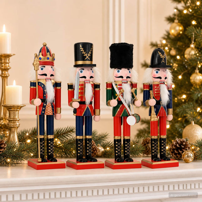 Kerstnotenkraker Turku 4 St Rood En Zwart 30 Cm