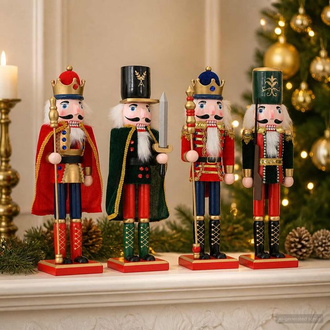 Kerstnotenkraker Turku 4 St Rood En Zwart 38 Cm