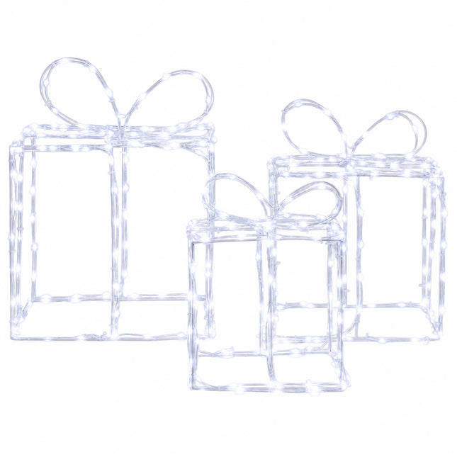 Verlichte Kerstcadeaudozen Loviisa 3 St 360 Led's Koudwit