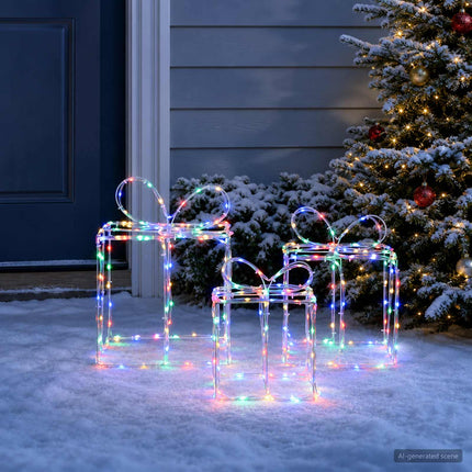 Verlichte Kerstcadeaudozen Loviisa 3 St 360 Led's Meerkleurig