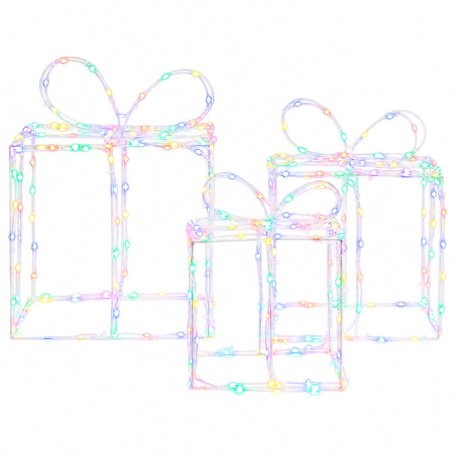 Verlichte Kerstcadeaudozen Loviisa 3 St 360 Led's Meerkleurig