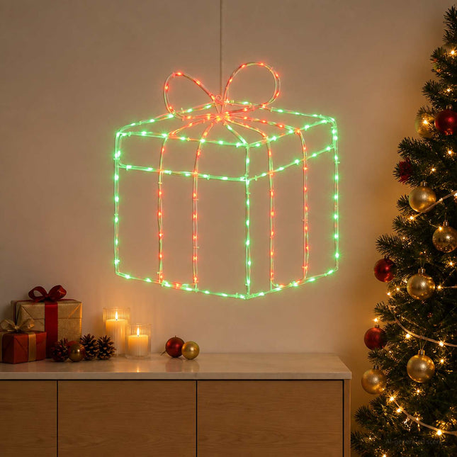 Kerst Raamsilhouet Verlichting Loviisa 200 Led's Rood, Groen