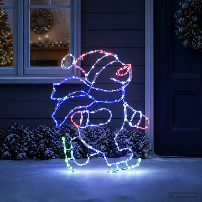 Led-Figuur Schaatsende Kerstman Loviisa 120 Led's Meerkleurig