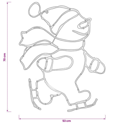 Led-Figuur Schaatsende Kerstman Loviisa 120 Led's Meerkleurig