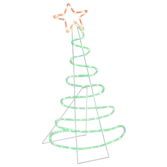 Led-Kerstboomsilhouet Loviisa 100 Led's Rood, Groen 51 X 99 Cm