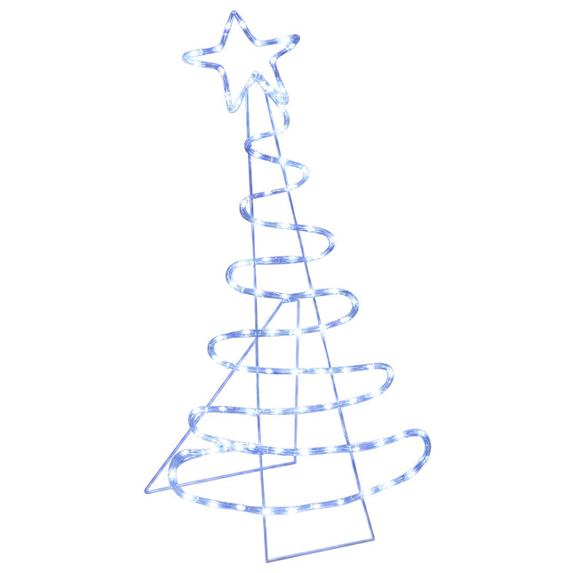 Led-Kerstboomsilhouet Loviisa 100 Led's Blauw 51 X 99 Cm