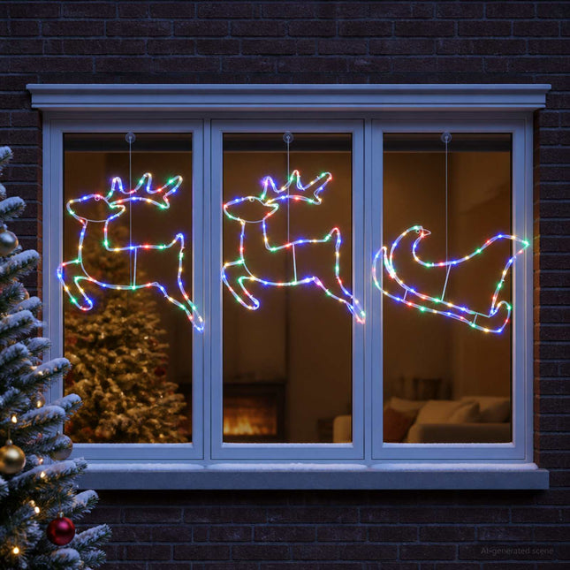 Render & Slede Kerstdecoratie Loviisa 180 Led's Meerkleurig