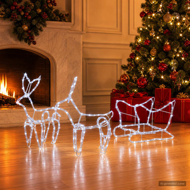 Render & Slede Kerstdecoratie Loviisa 240 Led's Koudwit