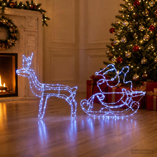 Render & Slede Kerstdecoratie Loviisa 320 Led's Blauw