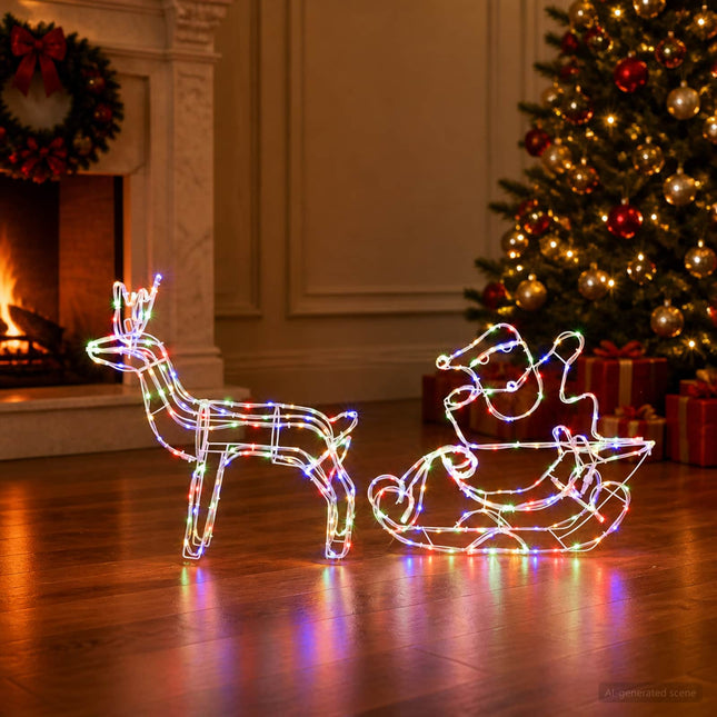Render & Slede Kerstdecoratie Loviisa 320 Led's Meerkleurig
