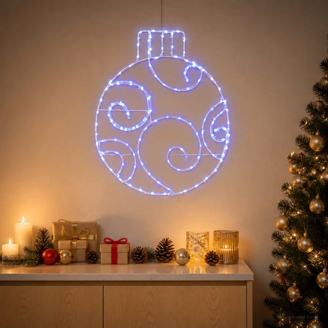 Led-Kerstbal Loviisa 160 Led's Blauw 55 X 65 Cm