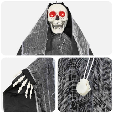 Hangende Magere Hein Voor Halloween Spooka Zwart 112 X 164 Cm