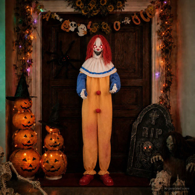 Enge Clown Halloween Spooka Geel En Blauw 126,5 X 180 Cm