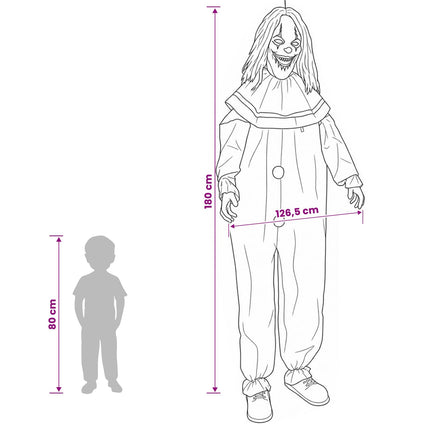 Enge Clown Halloween Spooka Geel En Blauw 126,5 X 180 Cm
