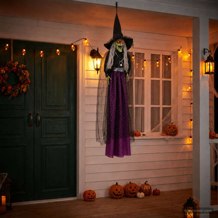Halloween Hangende Heks Spooka Paars 30 X 133 Cm