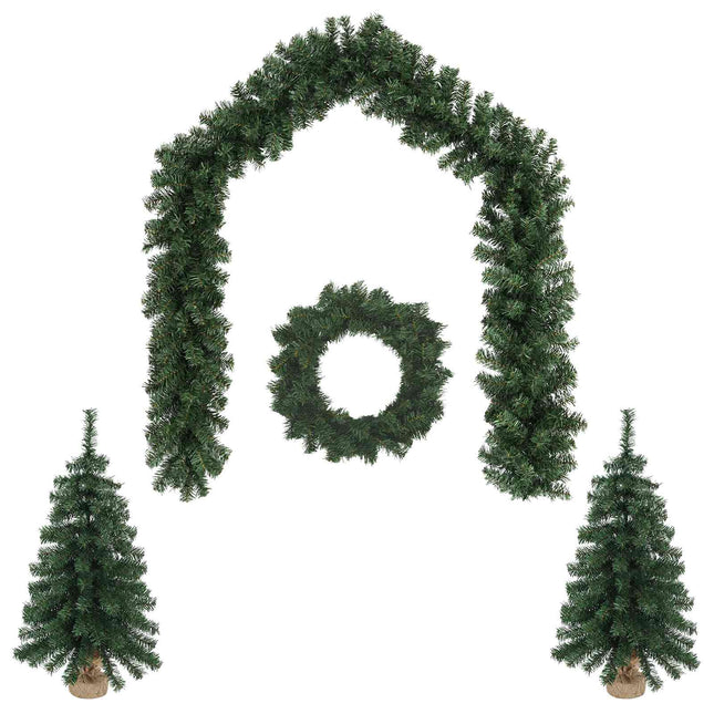 Mini-Kerstbomenset 60 Cm Pvc Groen