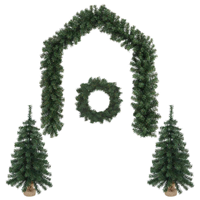 Mini-Kerstbomenset 90 Cm Pvc Groen