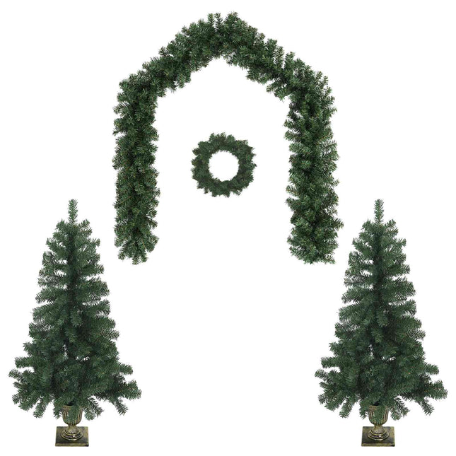 Mini-Kerstbomenset 120 Cm Pvc Groen
