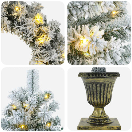 Mini Kerstboom 120 Cm 175 Led's Warmwit Pvc Wit