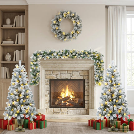 Mini Kerstboom 120 Cm 175 Led's Warmwit Pvc Wit