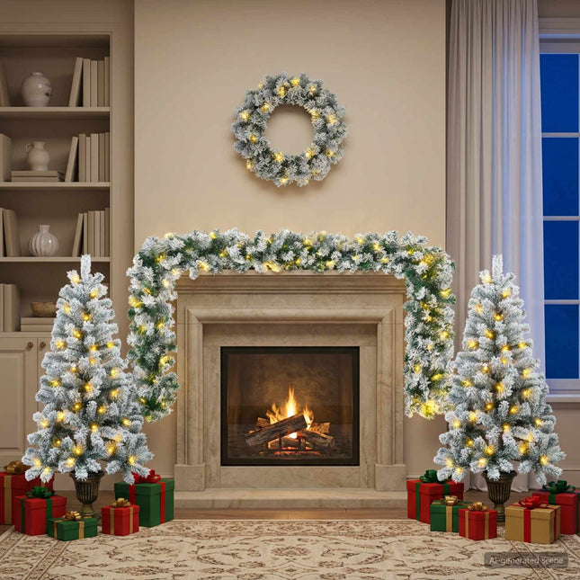 Mini Kerstboom 120 Cm 175 Led's Warmwit Pvc Wit